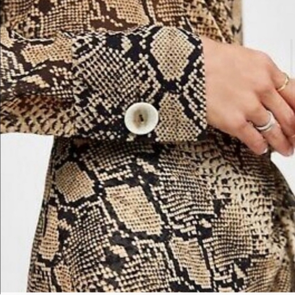 Zara Snakeskin Print Twist Front Blouse - Picture 3 of 7